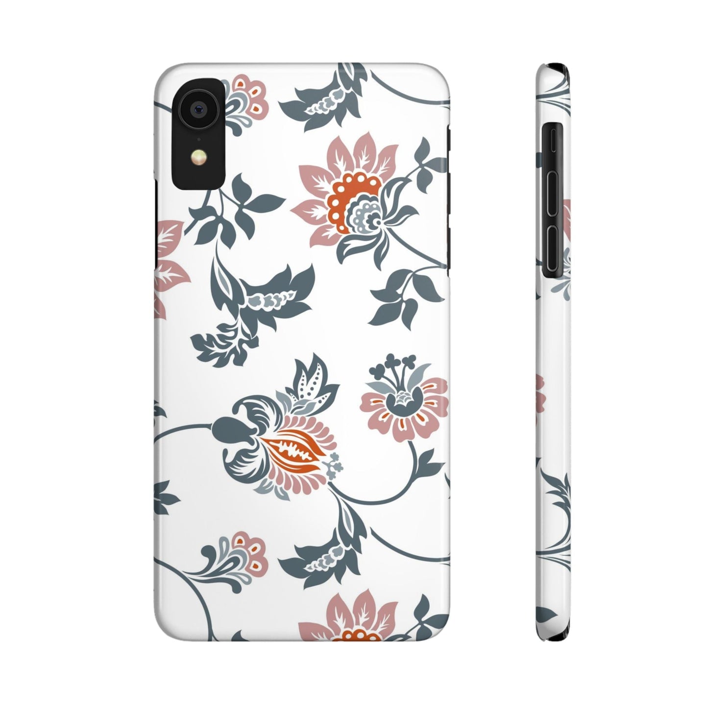 Pink and Green Flower Pattern, Floral Slim Phone Cases, Case-Mate IPHONE16 and all sizes